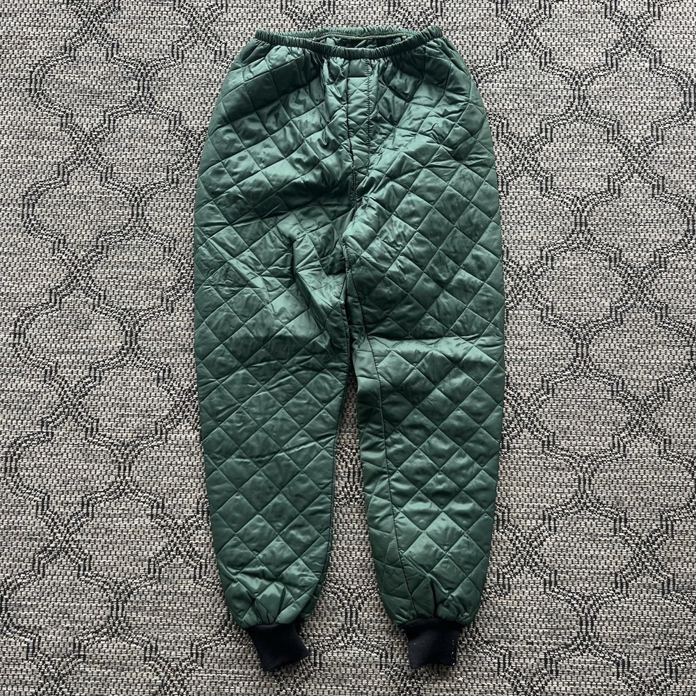 Vintage Quilted Pants Men's Large Green Thermal Hunting Outdoors 90s‎